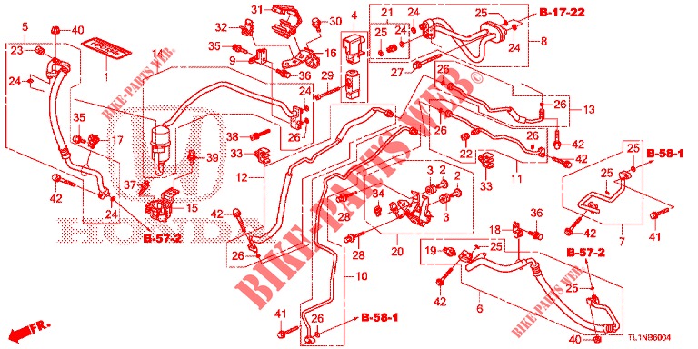 KLIMAANLAGE (FLEXIBLES/TUYAUX) (DIESEL) (LH) für Honda ACCORD DIESEL 2.2 ELEGANCE PACK 4 Türen 6 gang-Schaltgetriebe 2015