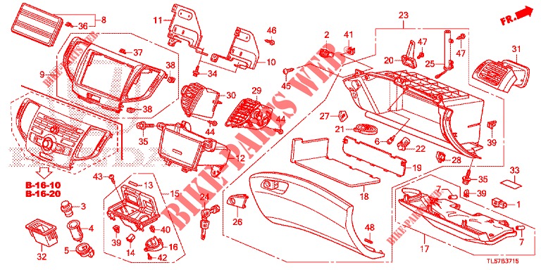 INSTRUMENT, ZIERSTUECK (COTE DE PASSAGER) (LH) für Honda ACCORD TOURER DIESEL 2.2 COMFORT 5 Türen 6 gang-Schaltgetriebe 2014