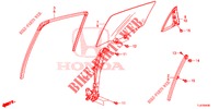 HINTERE TUERFENSTERSCHEIBE/TUERREGLER  für Honda ACCORD TOURER DIESEL 2.2 COMFORT 5 Türen 5 gang automatikgetriebe 2014