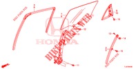 HINTERE TUERFENSTERSCHEIBE/TUERREGLER  für Honda ACCORD TOURER DIESEL 2.2 ELEGANCE 5 Türen 6 gang-Schaltgetriebe 2014