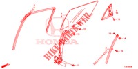 HINTERE TUERFENSTERSCHEIBE/TUERREGLER  für Honda ACCORD TOURER DIESEL 2.2 ELEGANCE PACK 5 Türen 5 gang automatikgetriebe 2014