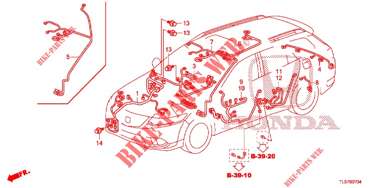 KABELBAUM (3) (LH) für Honda ACCORD TOURER DIESEL 2.2 S 5 Türen 6 gang-Schaltgetriebe 2014