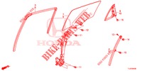 HINTERE TUERFENSTERSCHEIBE/TUERREGLER  für Honda ACCORD TOURER DIESEL 2.2 SH 5 Türen 6 gang-Schaltgetriebe 2014