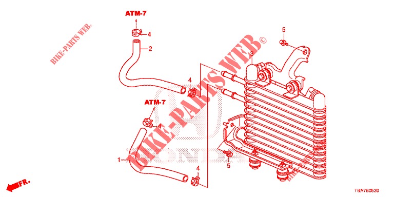 ATF KUEHLER (1.5L) für Honda CIVIC 1.5 CONFORT 4 Türen 6 gang-Schaltgetriebe 2017