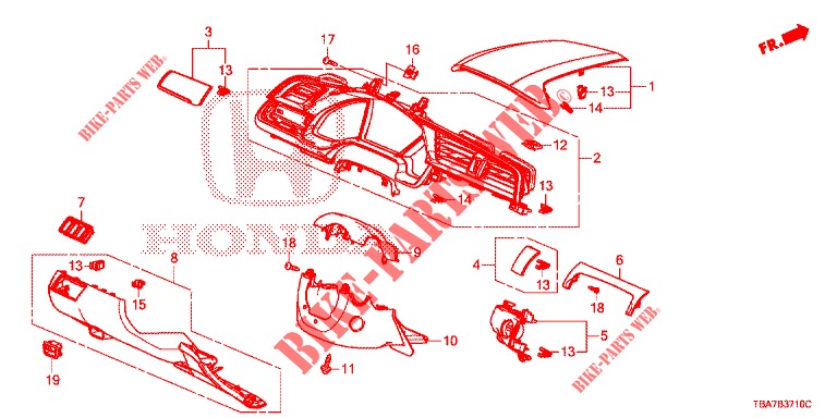INSTRUMENT, ZIERSTUECK (COTE DE CONDUCTEUR) (LH) für Honda CIVIC 1.5 CONFORT 4 Türen 6 gang-Schaltgetriebe 2017