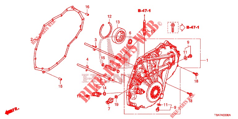 L. SEITENABDECKUNG (1.5L) für Honda CIVIC 1.5 CONFORT 4 Türen 6 gang-Schaltgetriebe 2017