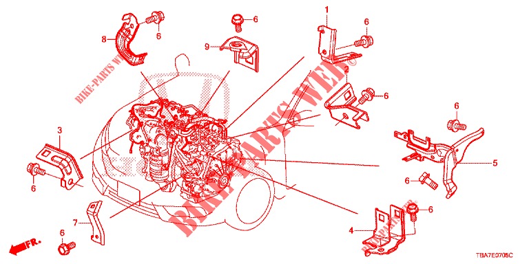 MOTORKABELBAUM, STREBE (1.5L) für Honda CIVIC 1.5 CONFORT 4 Türen 6 gang-Schaltgetriebe 2017