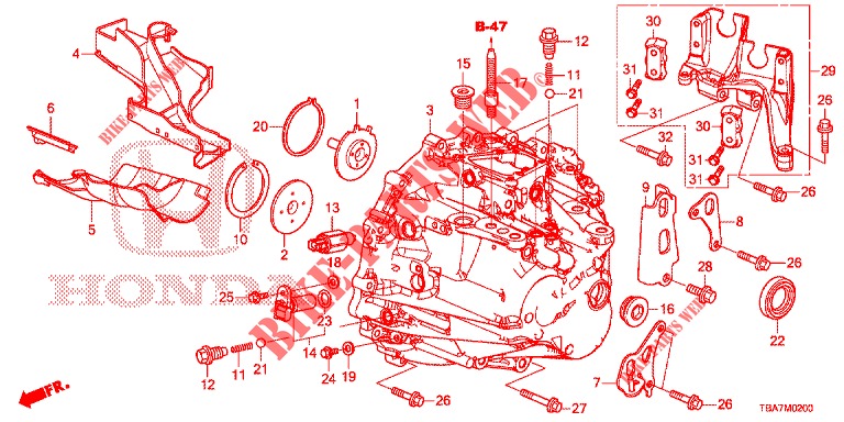 SERVOLENKGETRIEBE (1.5L/2.0L) für Honda CIVIC 1.5 CONFORT 4 Türen 6 gang-Schaltgetriebe 2017