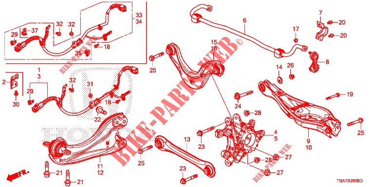 UNTERER ARM, HINTEN/FUEHRUNGSARM  für Honda CIVIC 1.5 CONFORT 4 Türen 6 gang-Schaltgetriebe 2017