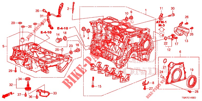 ZYLINDERBLOCK/OELWANNE (1.5L) für Honda CIVIC 1.5 CONFORT 4 Türen 6 gang-Schaltgetriebe 2017