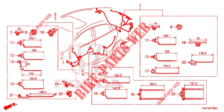 KABELBAUM (LH) (6) für Honda CIVIC 1.5 CONFORT 4 Türen vollautomatische 2017