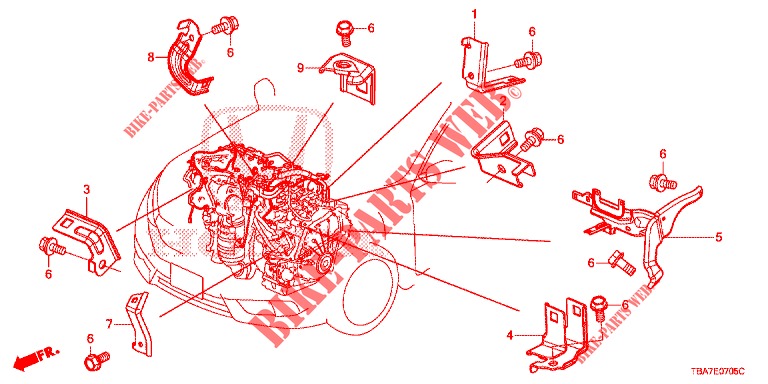 MOTORKABELBAUM, STREBE (1.5L) für Honda CIVIC 1.5 ELEGANCE 4 Türen 6 gang-Schaltgetriebe 2017