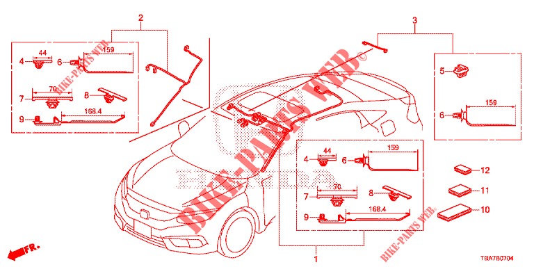 KABELBAUM (LH) (5) für Honda CIVIC 1.5 ELEGANCE 4 Türen vollautomatische 2017