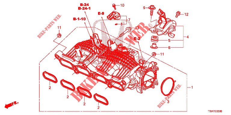 ANSAUGKRUEMMER (1.5L) für Honda CIVIC 1.5 EXCLUSIVE 4 Türen 6 gang-Schaltgetriebe 2017