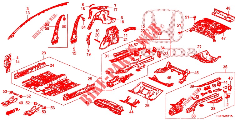 BODEN/INNENBLECHE (2) für Honda CIVIC 1.5 EXCLUSIVE 4 Türen 6 gang-Schaltgetriebe 2017