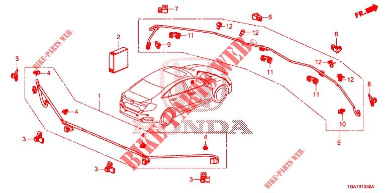 EINPARKSENSOR  für Honda CIVIC 1.5 EXCLUSIVE 4 Türen 6 gang-Schaltgetriebe 2017