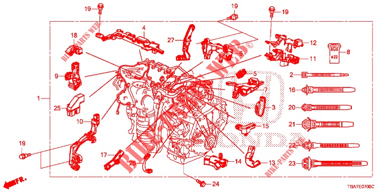 KABELBAUM (1.5L) für Honda CIVIC 1.5 EXCLUSIVE 4 Türen 6 gang-Schaltgetriebe 2017