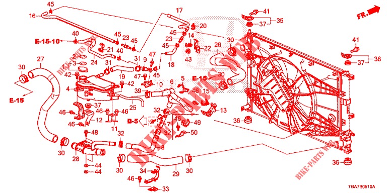 KUEHLERSCHLAUCH/RESERVETANK (1.5L) für Honda CIVIC 1.5 EXCLUSIVE 4 Türen 6 gang-Schaltgetriebe 2017