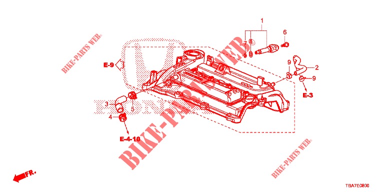 PCV ROHR (1.5L) für Honda CIVIC 1.5 EXCLUSIVE 4 Türen 6 gang-Schaltgetriebe 2017