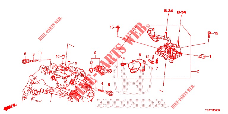 SCHALTHEBEL (1.5L/2.0L) für Honda CIVIC 1.5 EXCLUSIVE 4 Türen 6 gang-Schaltgetriebe 2017