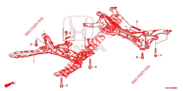 VORDERER HILFSRAHMEN  für Honda CIVIC 1.5 EXCLUSIVE 4 Türen 6 gang-Schaltgetriebe 2017