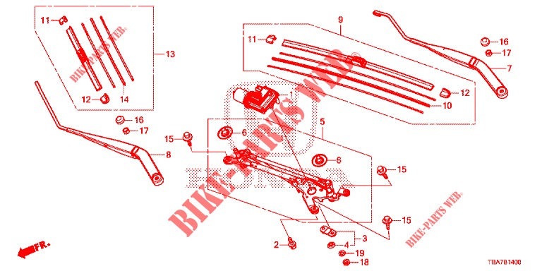 WINDSCHUTZSCHEIBENWISCHER (LH) für Honda CIVIC 1.5 EXCLUSIVE 4 Türen 6 gang-Schaltgetriebe 2017