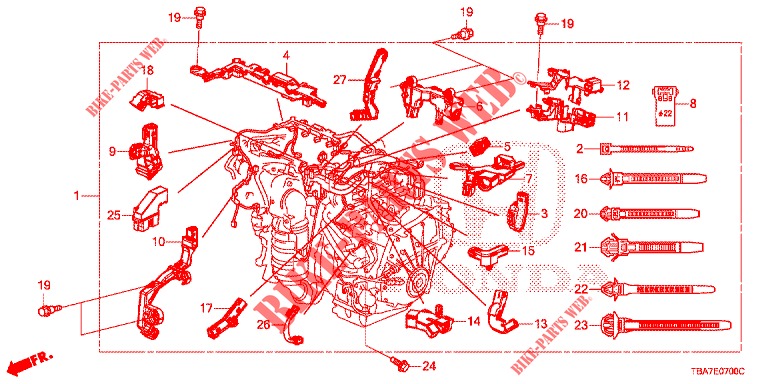 KABELBAUM (1.5L) für Honda CIVIC 1.5 EXCLUSIVE 4 Türen vollautomatische 2017