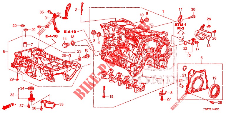 ZYLINDERBLOCK/OELWANNE (1.5L) für Honda CIVIC 1.5 EXCLUSIVE 4 Türen vollautomatische 2017
