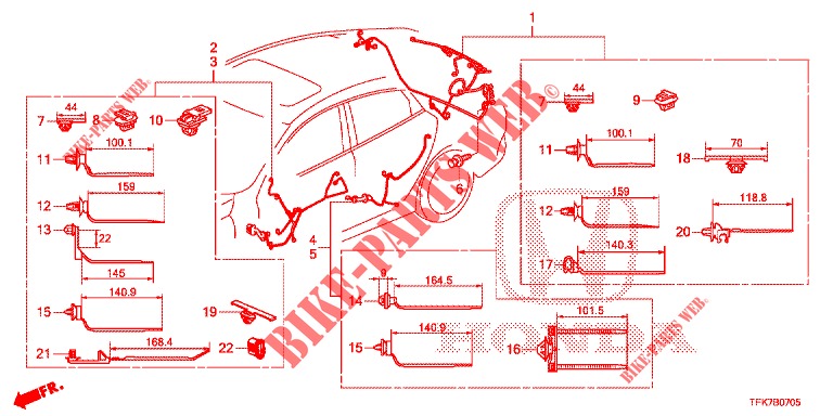 KABELBAUM (LH) (6) für Honda CIVIC DIESEL 1.6 ENTRY 4 Türen 6 gang-Schaltgetriebe 2018