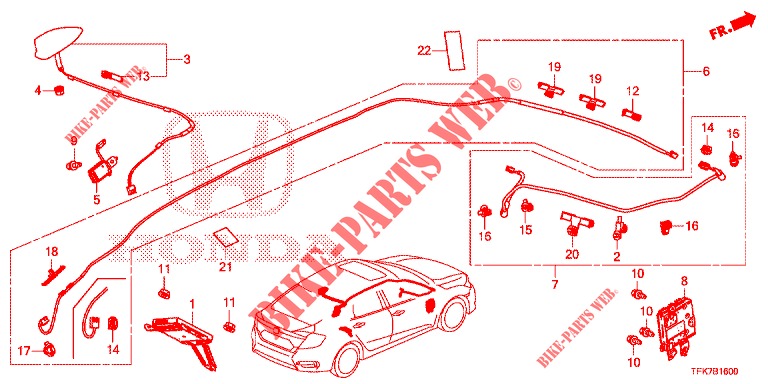ANTENNE/LAUTSPRECHER (LH) für Honda CIVIC DIESEL 1.6 ENTRY 4 Türen 9 gang automatikgetriebe 2018