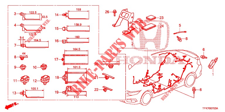 KABELBAUM (LH) (4) für Honda CIVIC DIESEL 1.6 ENTRY 4 Türen 9 gang automatikgetriebe 2018
