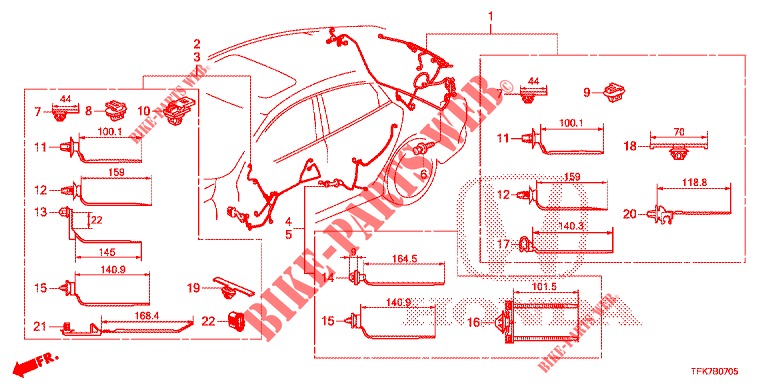 KABELBAUM (LH) (6) für Honda CIVIC DIESEL 1.6 ENTRY 4 Türen 9 gang automatikgetriebe 2018