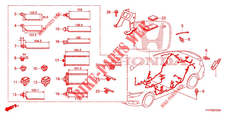 KABELBAUM (LH) (4) für Honda CIVIC DIESEL 1.6 MID 4 Türen 6 gang-Schaltgetriebe 2018