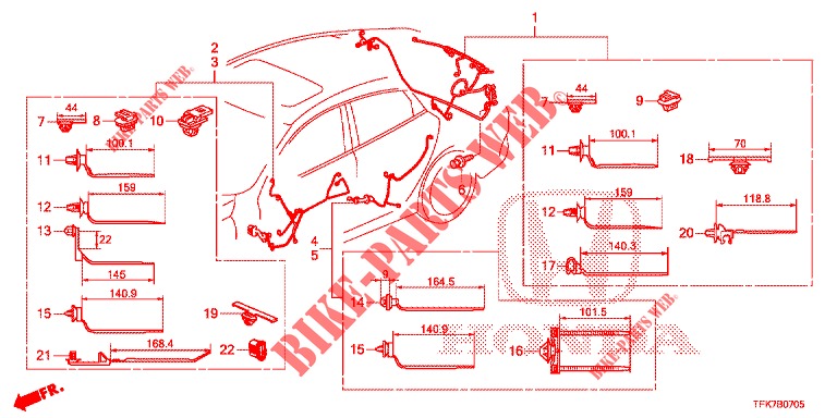 KABELBAUM (LH) (6) für Honda CIVIC DIESEL 1.6 MID 4 Türen 6 gang-Schaltgetriebe 2018