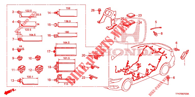 KABELBAUM (LH) (4) für Honda CIVIC DIESEL 1.6 MID 4 Türen 9 gang automatikgetriebe 2018