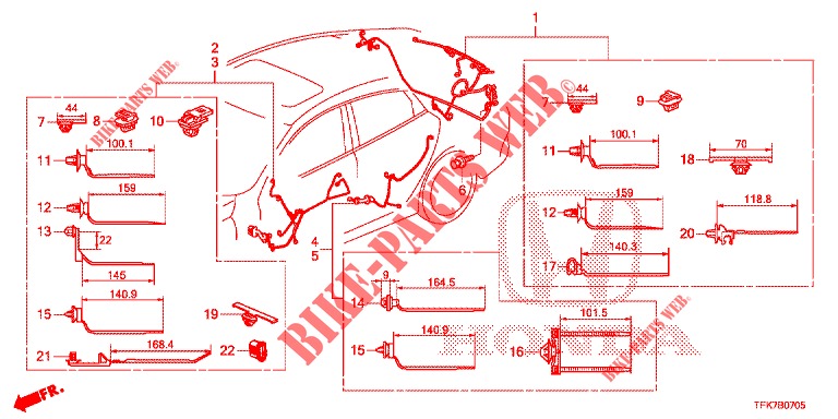 KABELBAUM (LH) (6) für Honda CIVIC DIESEL 1.6 TOP 4 Türen 9 gang automatikgetriebe 2018