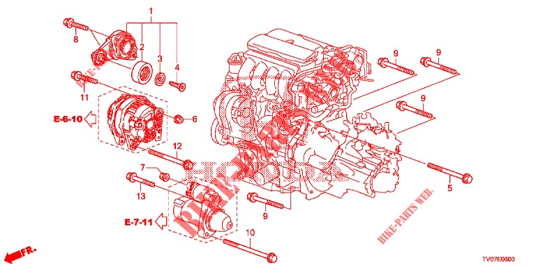 AUTOMATISCHE SPANNVORRICHTUNG (1.4L) für Honda CIVIC 1.4 COMFORT 5 Türen 6 gang-Schaltgetriebe 2013