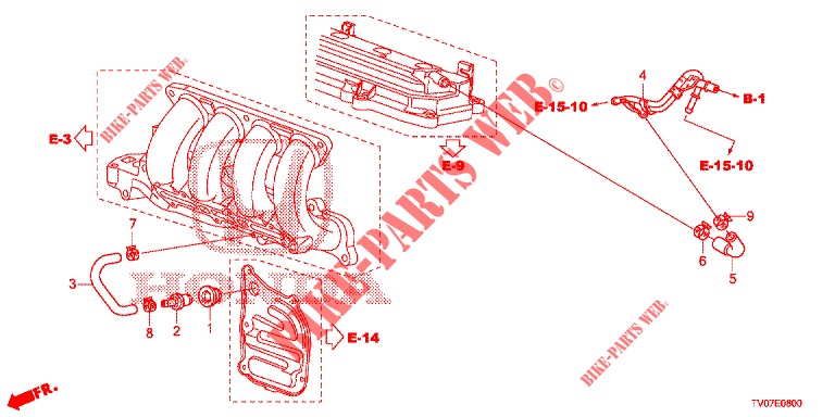 ENTLUEFTUNGSROHR (1.4L) für Honda CIVIC 1.4 COMFORT 5 Türen 6 gang-Schaltgetriebe 2013