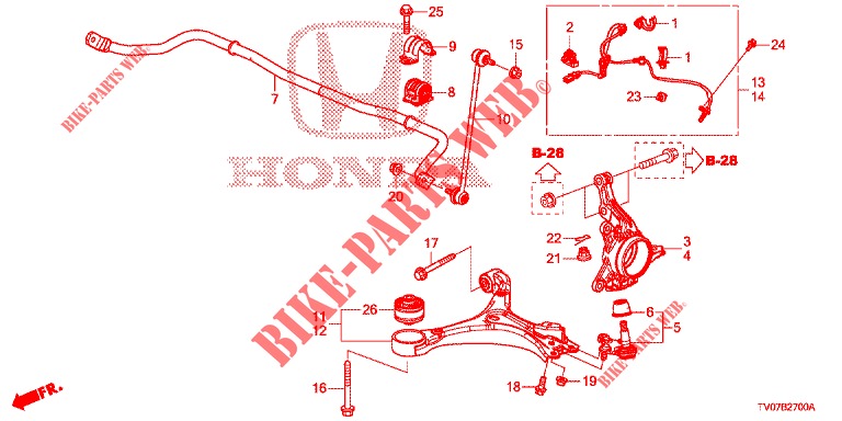 GELENK, VORNE  für Honda CIVIC 1.4 COMFORT 5 Türen 6 gang-Schaltgetriebe 2013