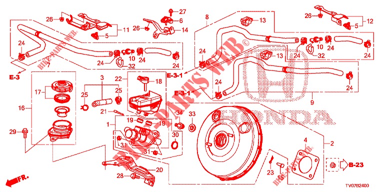 HAUPTBREMSZYLINDER/MASTER POWER (LH) für Honda CIVIC 1.4 COMFORT 5 Türen 6 gang-Schaltgetriebe 2013