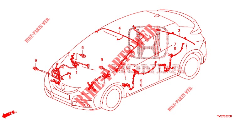 KABELBAUM (4) (LH) für Honda CIVIC 1.4 COMFORT 5 Türen 6 gang-Schaltgetriebe 2013