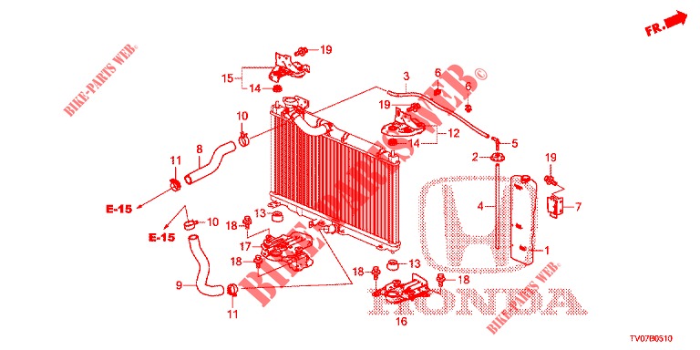 KUEHLERSCHLAUCH/RESERVETANK (1.4L) für Honda CIVIC 1.4 COMFORT 5 Türen 6 gang-Schaltgetriebe 2013