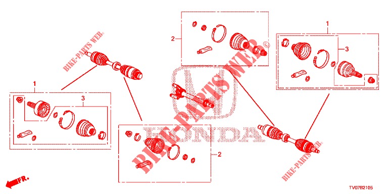 SATZ, KURZTEILE          ANTRIEBSWELLE V  für Honda CIVIC 1.4 COMFORT 5 Türen 6 gang-Schaltgetriebe 2013