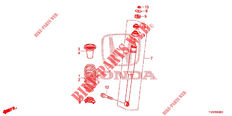 STOSSDAEMPFER HINTEN  für Honda CIVIC 1.4 COMFORT 5 Türen 6 gang-Schaltgetriebe 2013