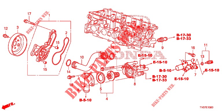 WASSERPUMPE/THERMOSTAT (1.4L) für Honda CIVIC 1.4 COMFORT 5 Türen 6 gang-Schaltgetriebe 2013