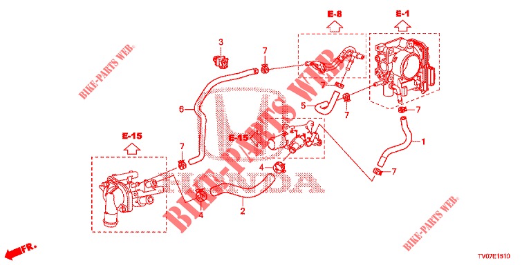 WASSERSCHLAUCH/HEIZUNGSSCHACHT (1.4L) für Honda CIVIC 1.4 COMFORT 5 Türen 6 gang-Schaltgetriebe 2013