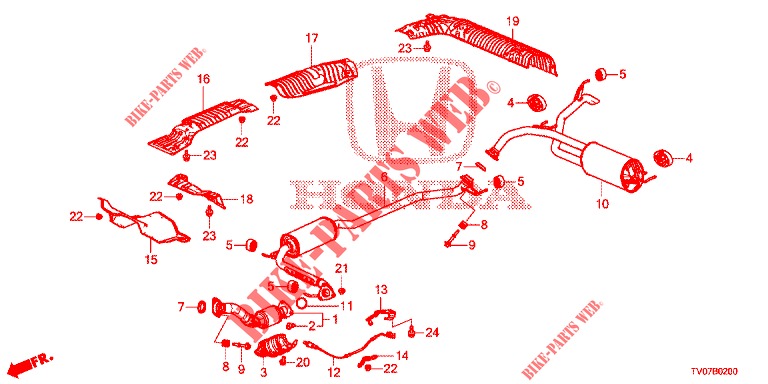 AUSPUFFROHR/SCHALLDAEMPFER (1.4L) für Honda CIVIC 1.4 EXECUTIVE 5 Türen 6 gang-Schaltgetriebe 2013