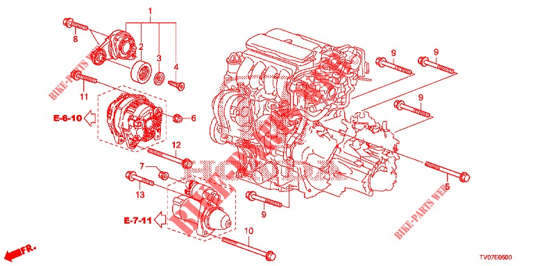 AUTOMATISCHE SPANNVORRICHTUNG (1.4L) für Honda CIVIC 1.4 EXECUTIVE 5 Türen 6 gang-Schaltgetriebe 2013
