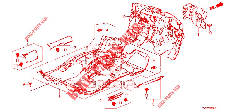 BODENMATTE/ISOLATOR  für Honda CIVIC 1.4 EXECUTIVE 5 Türen 6 gang-Schaltgetriebe 2013