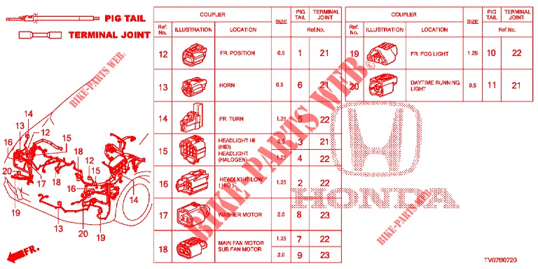 ELEKTR. STECKVERBINDER (AVANT) für Honda CIVIC 1.4 EXECUTIVE 5 Türen 6 gang-Schaltgetriebe 2013